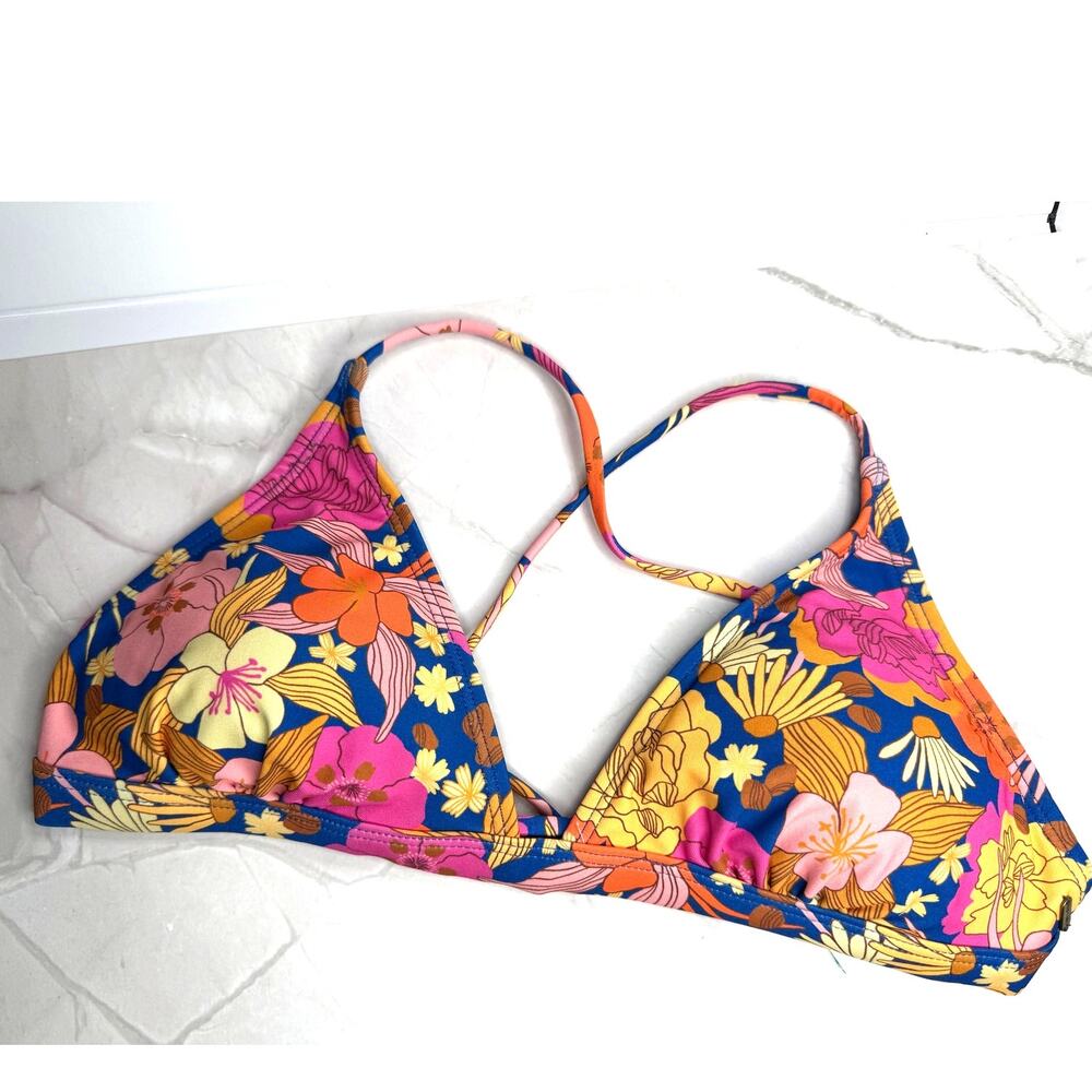 NWT Rip Curl Bathing Suit Top Kamari Crossback Multi-Color Size Medium